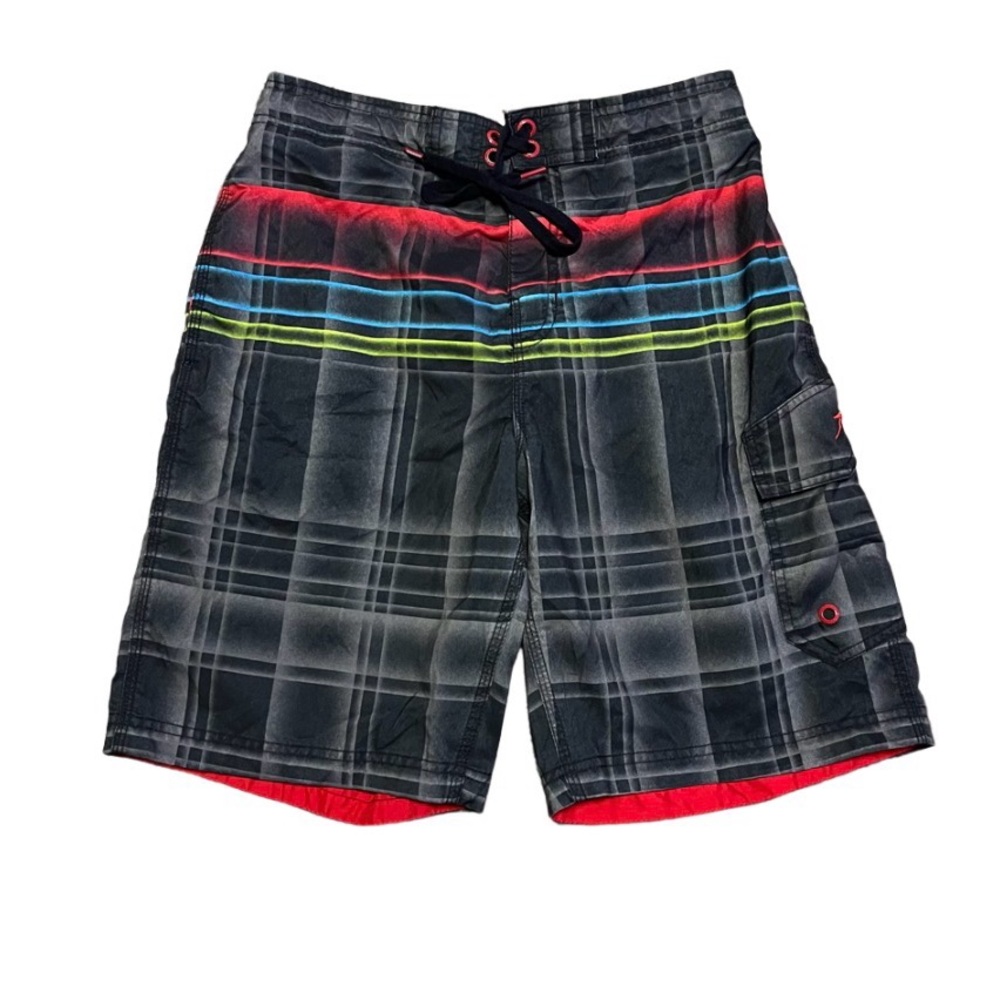 S Men’s Speedo Black and Red Swim Trunks Mesh Briefs Swimwear Beach Summer Pool